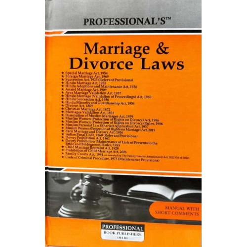 Professional's Marriage & Divorce Laws Manual with Short Comments [HB Edn. 2024] | Bare Act
